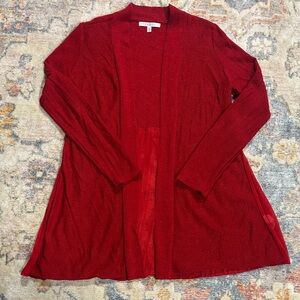 Fever Women’s Red Knit Cardigan Size XL Button‑Front Lightweight Sweater